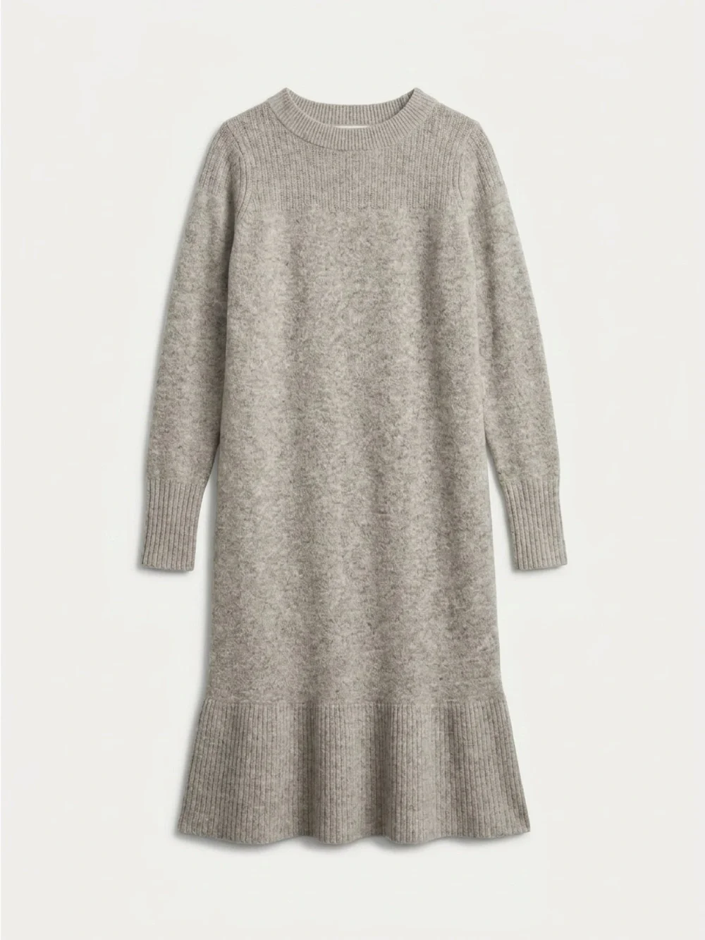 NWOT HATCH Light Heather Grey 100% Merino Wool Maternity Midi Dress Size 0 (XS)
